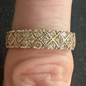 1/2 Carat Diamond Ring- 10K Yellow Gold- Size 7